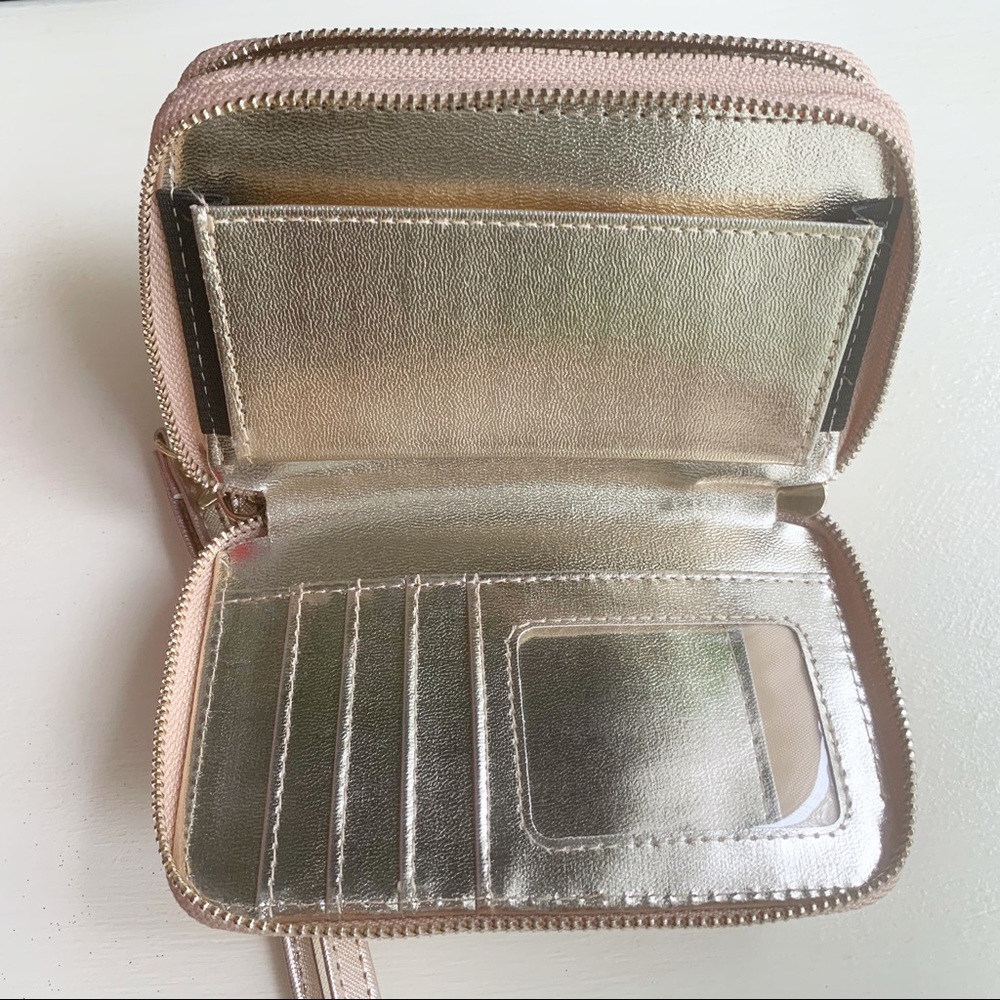 Gold double zipper clutch wallet - Picture 6 of 8